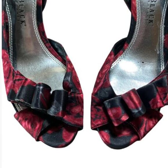 White House Black Market High Heel Peep Toe Floral Slingbacks  Size 9M  EUC - Picture 9 of 14